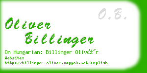 oliver billinger business card